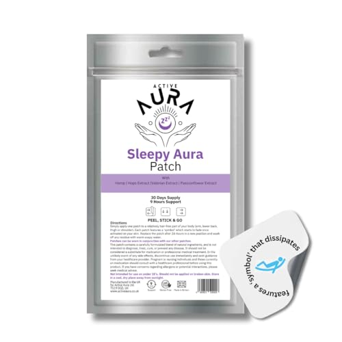 Sleepy Aura Patch - Parches para promover el sueño, totalmente natural, sin químicos y sin medicamentos, sin melatonina, promueve ciclos de sueño saludables