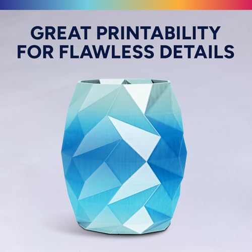 Image of OVERTURE Silk PLA Rainbow Filament 1.75mm, Bi-Color Shiny PLA Finish, Smooth & Glossy, 1kg Spool (2.2lbs), Ideal for Cosplay Jewelry & Home Decor (Silk Glacier Flash)