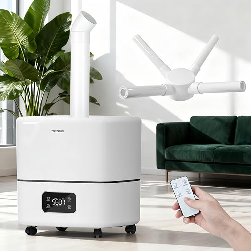 Image of YOKEKON Humidifier Large Room 5000 sq.ft, 30L/7.93Gal Commercial Whole House Humidifier, Top-Fill Humidifiers for home with Extension Tube, Ideal for Plants, Office, Warehouse & Greenhouse