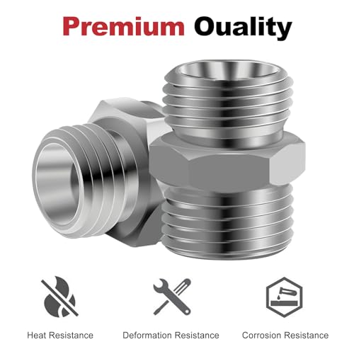 Image of 2pcs M26 to M26 Carbon Stee Fittings Adapters for Mini Excavator Adapting, Reducing Or Enlarging Connect Such Air Pipe, Fuel Pipe, Water Pipe, Etc Full Port Straight Pipe Fitting Connector