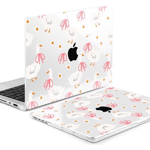Image of MEEgoodo Case for M5 MacBook Pro 16 inch Case 2026 2024 2023 2021 with M5 M4 M3 M2 M1 Pro /Max Chip, Fit Model A3429 /A3428 /A3403 /A3186 /A2991 /A2780 /A2485, Goose Farm & Bows