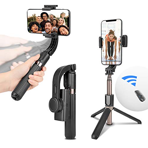 Eletorot Perche Selfie Stabilisateur, Selfie Stick Trépied Bluetooth Gimbal Stabilisateur Anti-tremblement Extensible 360° Rotation pour l'enregistrement vidéo Travel Selfie