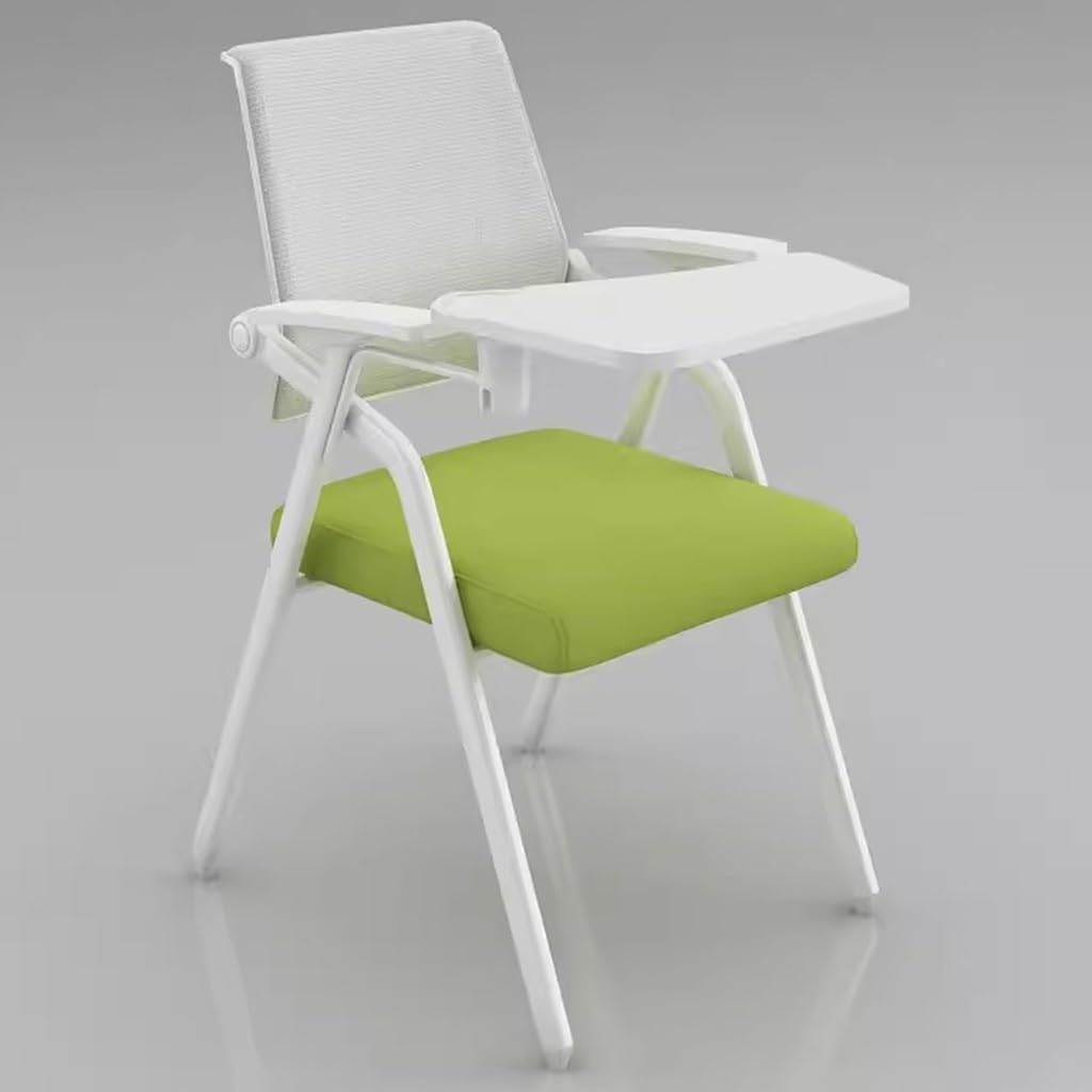 Chaise d'entraînement pliable noire avec bloc-notes et accoudoirs confortables