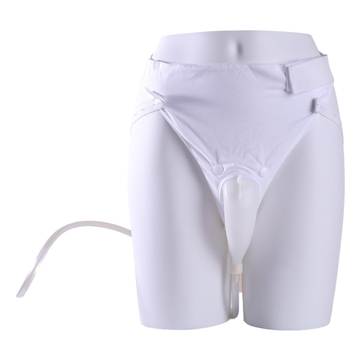 Portable Wearable Urine Collector for Men, Includes 2000ml & 1000ml Silicone Bags, Leak-Proof Design with Adjustable Comfort Straps, Ideal for Daily Use and Travel Men White