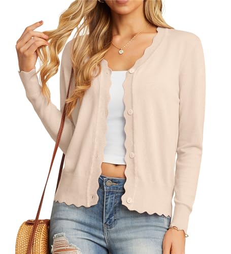 GRECERELLE Womens Long Sleeve Open Front Coatigan - Aran Cardigan (Apricot L)