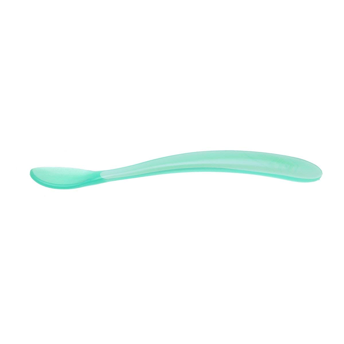 Chicco Cuchara Silicona Bebé, Set de 2 Cucharas Blandas para Bebés y Niños, Suaves y Flexibles con Mango Largo Curvo Ergonómico – Cuchara para Bebé Aprendizaje +6 Meses, 2 Piezas, Azul Claro