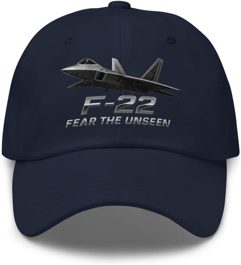 F-22 Raptor Stealth Jet Dad Hat – Fear The Unseen Military Aviation Cap