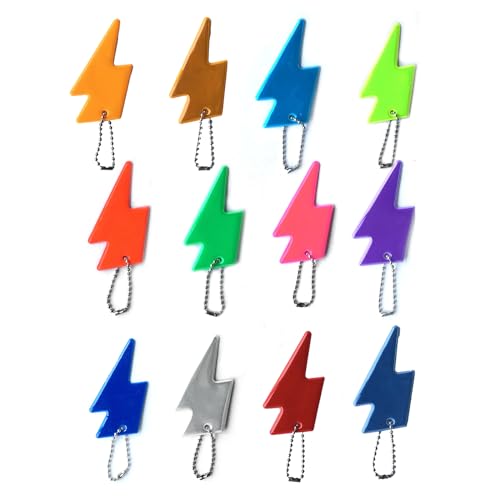YPBEW 12Pieces PVC Reflective Pendant Reflective Keychains Night Safety Reflector Kids Safety Pendant Backpacks Reflector