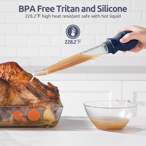 Image of U-Taste Turkey Baster for Cooking, Basting Bulb with Brush, Midnight Blue