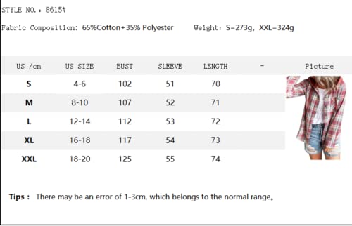 Nanjun Women's Cotton Plaid Hoodies Jacket Shirts Casual Long Sleeve Loose Button Down Shacket Jacket Coat Blouse Tops(Pink, M) #TOP5