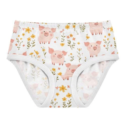 Wusikd Cute Pink Pig Girls' Underwear Cotton Girls Briefs Soft Toddler Underwear 2T