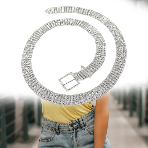 Rhinestones Waist Belt,Elegant Full Rhinestones Belt for Women Square Buckle Corset Belt for Evening Party Dresses Wedding Bride Waist Ornament2