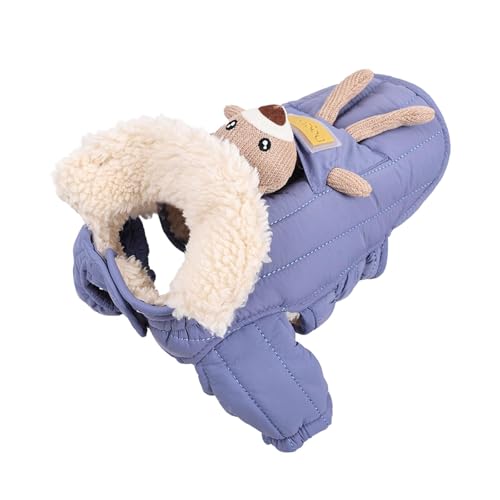 Chaqueta de invierno para perro, abrigo de invierno cálido para perros, chaqueta de nieve para perros, resistente al viento, ropa al aire libre con apertura de correa, forro de doble capa para uso