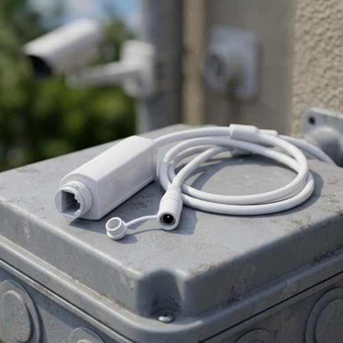Cable integrado para conversión de 48V a 12V resistente a la intemperie para módulo PoE, cable para cámara IP con terminales 4PIN y 2PIN para sistema de seguridad exterior, color blanco de 70 cm miniatura 5
