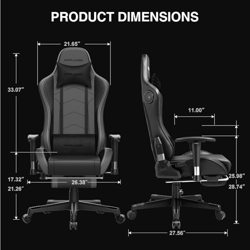 Sedia da gaming, con poggiapiedi, altoparlante Bluetooth, ergonomica, da ufficio, da scrivania, con schienale regolabile, portata 150 kg, colore: nero - Sedia gaming - Immagine 1