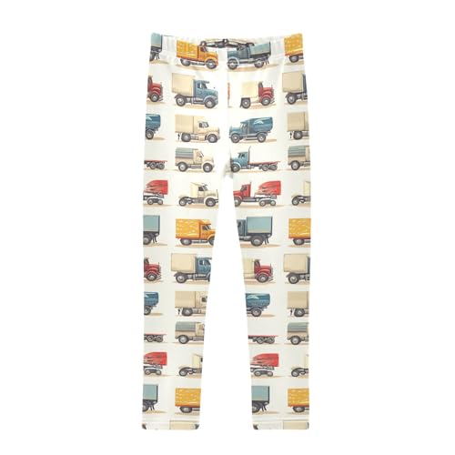 KLL Cartoon Trucks Motorcyles Toddler Girls' Legging Comfortable Full Length Workout Pants Exercise