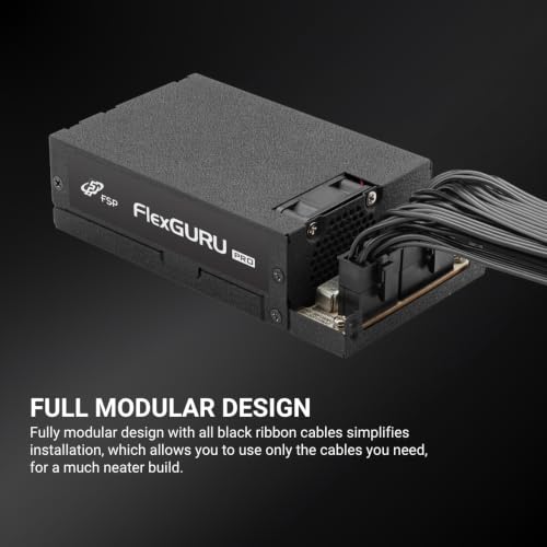 Image of FSP FlexGURU Power Supply, Flex ATX 300W, 80 Plus Gold, Full Modular, 5 Year Warranty (FSP300-57FCB)