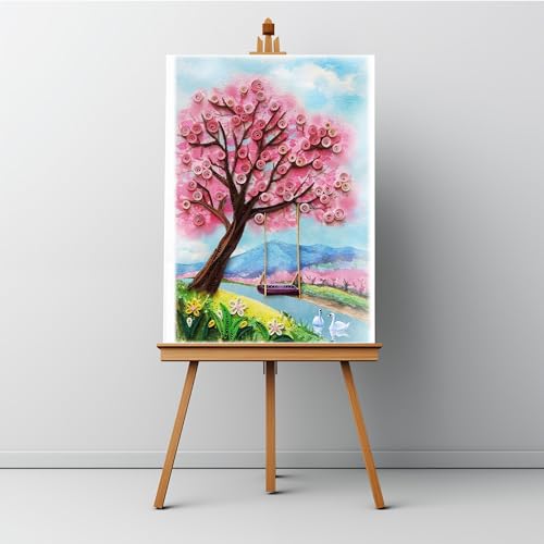 QuillCraft Cartão de felicitações sazonal, cartão de amor de férias de primavera, cartão quilling qu