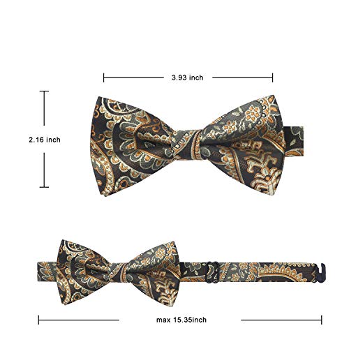 Image of HISDERN Bow Ties for Boys Pre Tied Toddler Bow Tie Adjustable Kids Bowties Clip On Fun Patterned Bowties for Wedding Party
