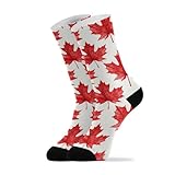 KLL Canada Red Maple Leaf Fashion crew socks men running lightweight wicking sweat socks for men (2-Pair)
