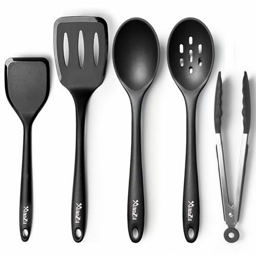 Silicone Cooking Utensils Set, Heat Resistant and large Non Stick...