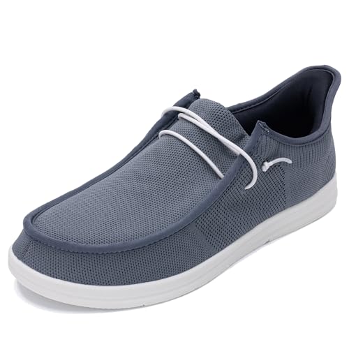 Men's Slip On Casual Shoes Arch Support Waking Loafers Non Slip Fashion Canvas Driving Boat Shoes Size 8-13