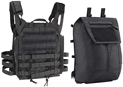 Koyheng Tactical Vest + Backpack/Modular Vest + Backpack/Breathable Combat Training JPC Vest Adjustable Lightweight MOLLE Vest