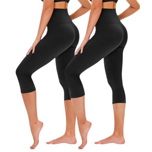 TNNZEET 3/4 Leggings Damen Capri Leggins für Sport, 7/8 Sporthose High...