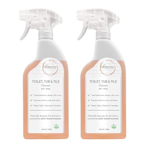 naturally its clean Bathroom Cleaner | Toilet Tub Tile Shower & Sink | Plant-Based Enzymes | Removes Soap Scum & Hard Water Buildup | Odor Eliminator | Septic Safe | Made in USA - 2 Pack