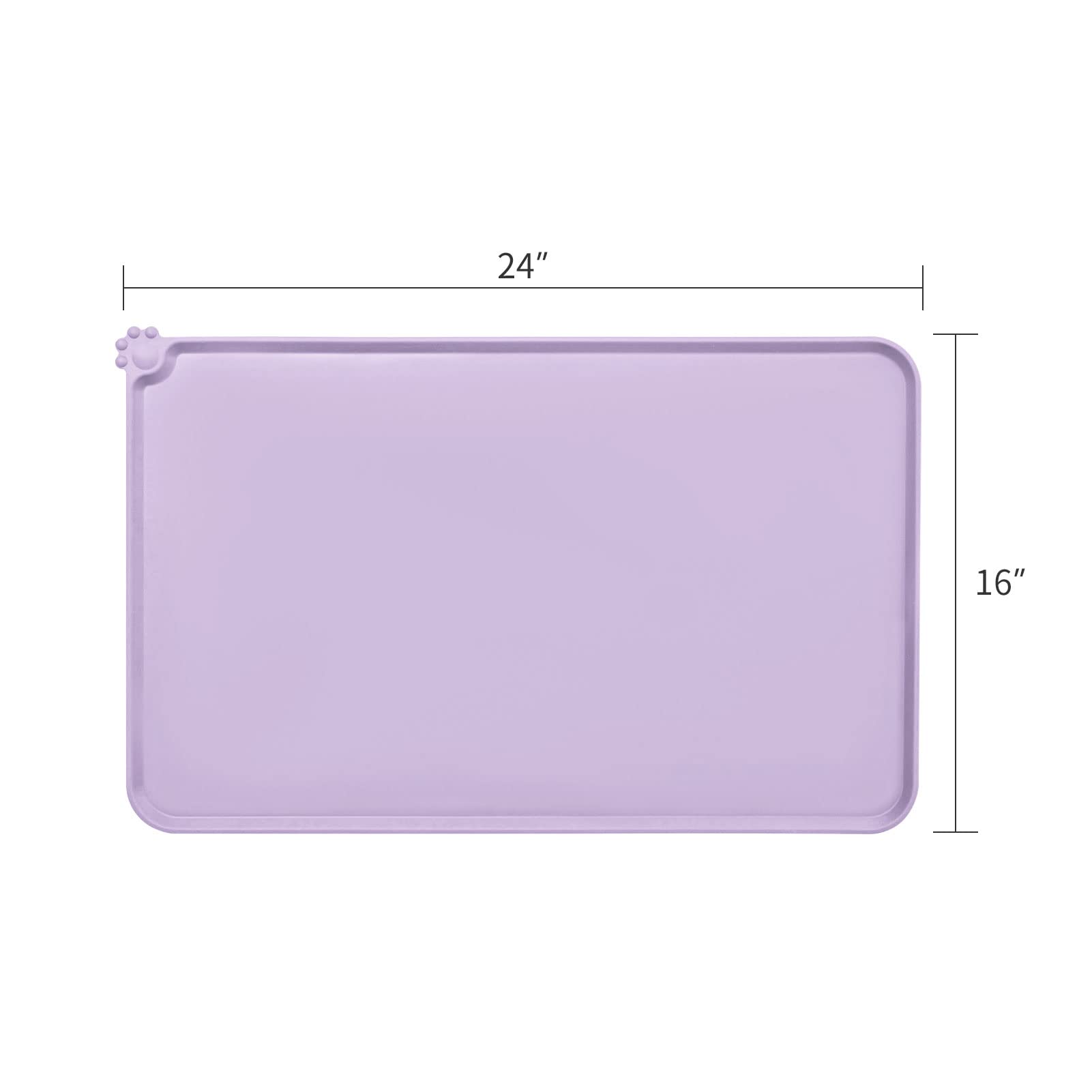 AUDWUD Tappetini Impermeabili di Alimentazione del Cane e del Gatto del Silicone,tappetini Antiscivolo della Ciotola dell'animale Domestico,Tappetino di Alimentazione dell'animale Domestico