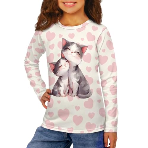Image of Girls Basic Tee Shirts Outdoor Long Sleeve Shirt Winter Clothes Size 3-16 Top Fall Clothes Gift for Holiday