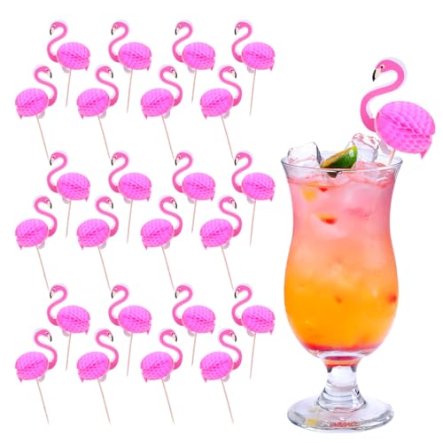 OUDQFCJ 50 Piezas Decoracion de Cocteles, Coctel Fiesta Decorativos, Fuegos Artificiales Palillos y Palillos Decorativos para Fiesta Playa Cumpleaños Boda Bebidas Tarta Fruta