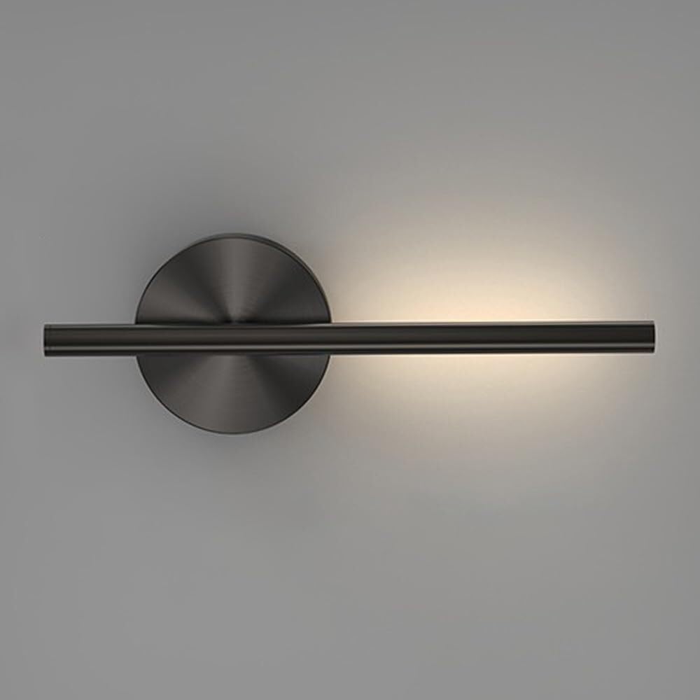CWCQGH Bedside Wall Lamp Led Brass Wall Light, Nordic Modern Wall Sconce for Bedroom Bedside Living Room Study Room Dining Room Stairs Porch Hall, 4W 3 Color Temperatures Indoor,Black