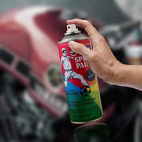 ABRO SP-4 Multipurpose Colour Spray Paint Can (400ml, Matt Black) DIY Quick Drying for Metal, Wood, Walls, Automotive Cars and Bikes