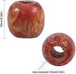 200 Pcs 10mm Printed Wooden Beads with 5mm Hole, Natural Round Wood Ball Colorful Craft Beads Barrel Wooden Bead Various Pattern Large Hole for Bracelet Beading Crafts DIY Jewelry Making Hair Decor