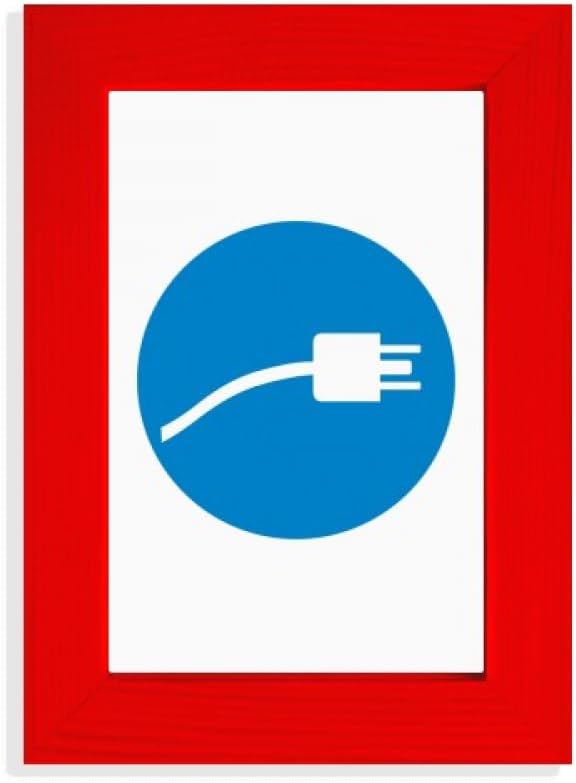 Blue Plug Cable Charging Cable Pattern Picture Display Art Red Photo Frame