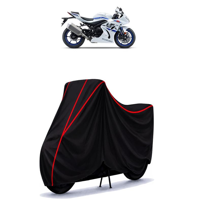 Image of Suzuki GSX R1000R Water Resistant Bike Cover for All Motorcycles & Rain | Heavy Duty Taffeta Fabric | UV Protection, Dustproof, Scratchproof | All Weather Two Wheeler Body Cover with Elastic Bottom