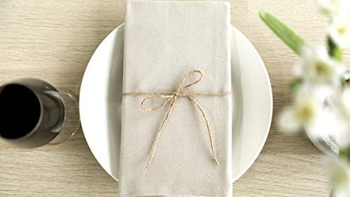 Amour Infini Cotton Napkins | 12 Pack | 18 X 18 Inch | 100% Ring Spun Premium Cotton | Perfect For Restaurants, Events And Dinner Napkins | Highly Absorbent Cloth Napkins | Beige #TOP4