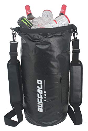 Buffalo Gear Waterproof Duffel Bag Large Dry Bag Backpack for Travel, Motorcycling, Cycling
