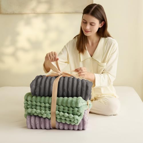 WAVVE Kuscheldecke Flauschig Decke, Fleecedecke, Sofadecke, Couchdecke, Weiche Flanell Wohndecke für Zimmer Deko, Sofaüberwurf, 150 x 200 cm, Grau