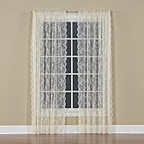 SKL Home by Saturday Knight Ltd. Petite Fleur Curtain Panel, Ivory, 56 inches x 63 inches