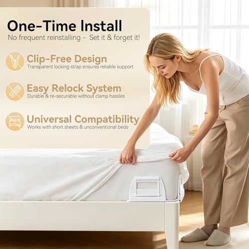 Bed Sheet Holders for Corners and Sides, 4Pcs Heavy Duty Sheet Straps & Grippers, Mattress Sheet Holder Keep Sheets Tight All Night, Universal Fit for Fitted Sheets, Queen King Twin RV - image 2