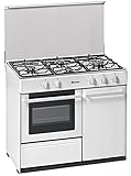 cocinas gas segunda mano  Meireles - Cocina portabombona con 4 quemadores a gas y horno a gas preparada para gás butano/propano, 90x60cm, Blanco