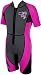 IST WSK-03 Kids 3mm Shorty with Super Stretch Panels and Front Zip (Hot Pink, 2X-Small)
