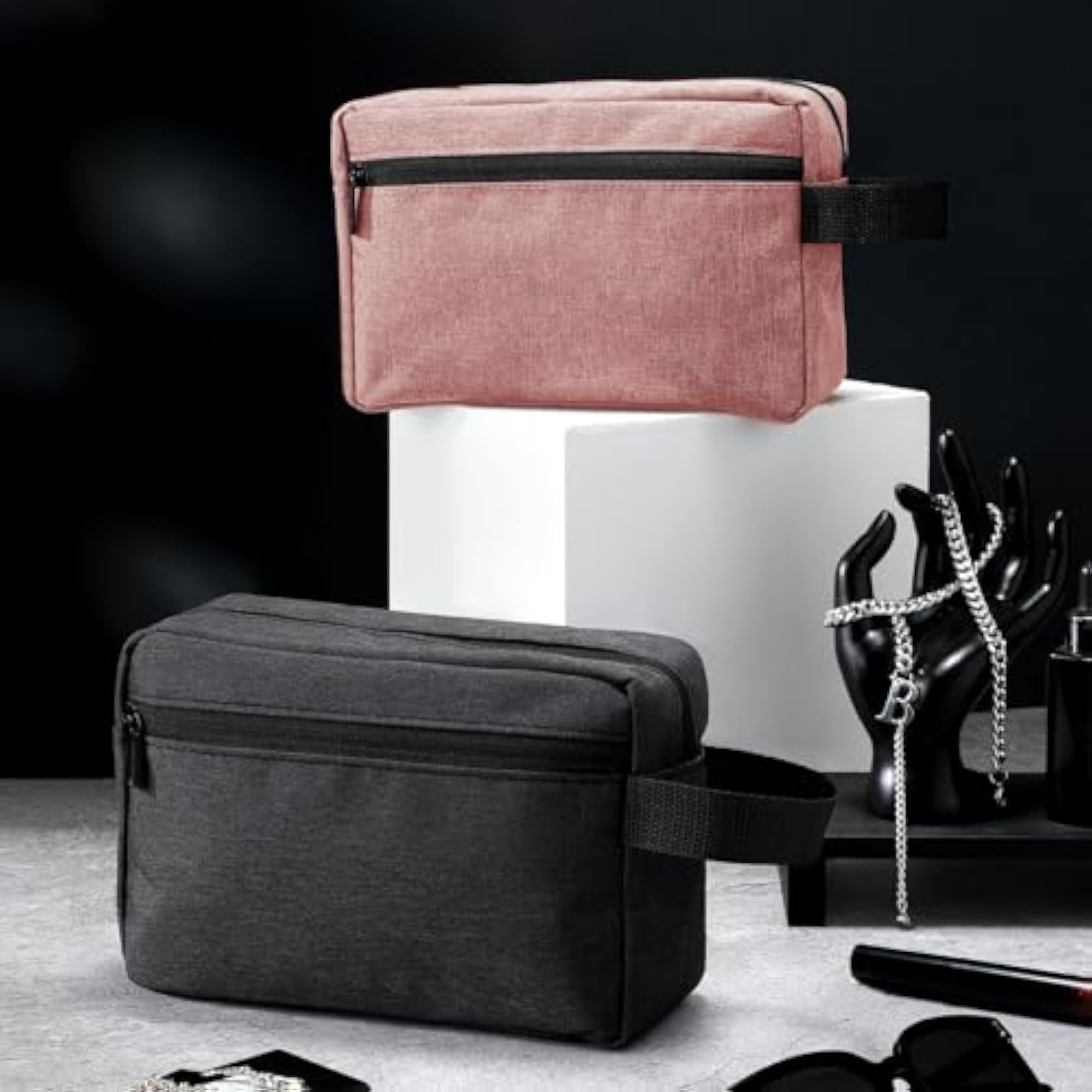 4 Pack Water Resistant Toiletry Bag Set for Travel