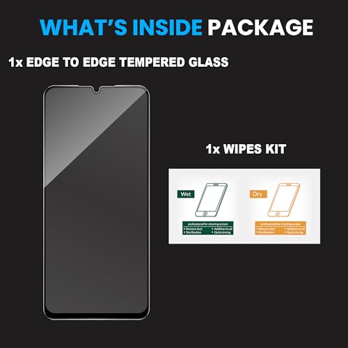Image of ArmourPro Military Grade Gorilla Tempered Glass Screen Protector Compatible For Infinix Hot 60i (6.7 Inch) With Easy Installation Kit| Edge To Edge Coverage |Black
