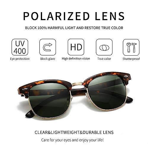 Image of SUNGAIT Polarized Sunglasses for Men and Women, Classic Half-Frame Retro Shades for Driving, Travel, and Outdoor Activities