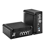 CWWK Mini PC Firewall, 4 x 2.5GbE LAN, Celeron J6413, Fanless Mini Computer, OPNsense Micro Appliance Hardware, 8GB RAM 128GB NVMe SSD, 2 x M.2, USB-C, 2-SATA, TF, AES-NI