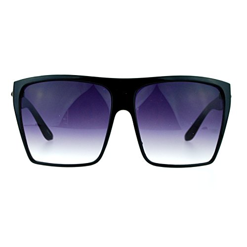 SA106 Extra Oversized Diva Mobster Flat Top Fashion Sunglasses Black3