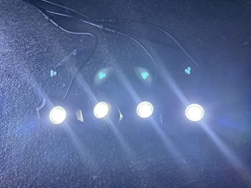 8PCS - 15.5'' Double Row Pure White Rim Lights Led Wheel Ring Light + 4Pods LED Rock Light Underbody Decoration Light Kit 8 Way Splitters Sync Switch and Remote Ctrl